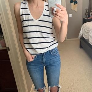 Madewell striped pocket tank